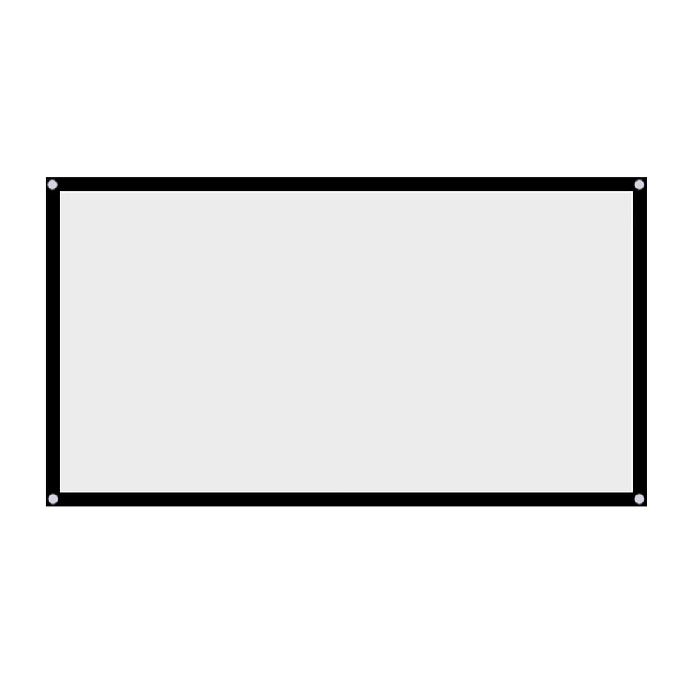 16 : 9 Projection Screen, Foldable Portable Projector Movies Screens for Home Theater Outdoor Indoor White Projector Curtain Projection Screen Designed with Black Edging and Hanging Holes(60 inches)