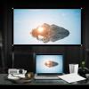 16 : 9 Projection Screen, Foldable Portable Projector Movies Screens for Home Theater Outdoor Indoor White Projector Curtain Projection Screen Designed with Black Edging and Hanging Holes(60 inches) view 3