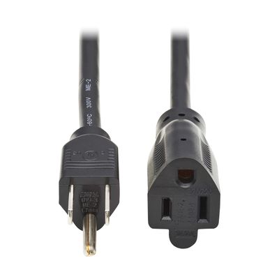 Tripp Lite Standard Power Extension Cord, 1 Foot / 0.3 Meters, 13 Amps 120V, 16 AWG, NEMA 5-15P to 5-15R Plugs, UL Listed, Manufacturer's Warranty (P022-001-13A)