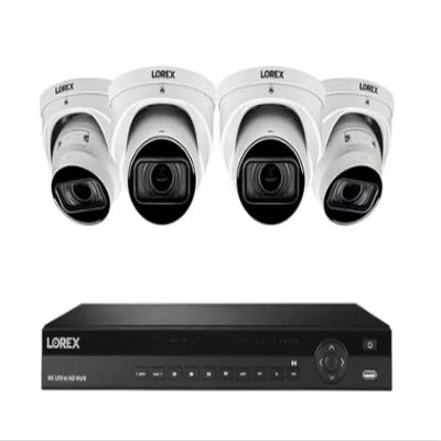 Lorex NC4K4MV-164WD-2 4K 16-Channel 4TB Wired NVR System with Nocturnal 4 Smart IP Dome (4X LNE9393/White) Cameras Featuring Motorized Varifocal Lens, Listen-in Audio and 30FPS Recording