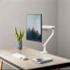 Amer Mounts - Single Monitor Clamp Grommet Mount with Articulating Arm [Arctic Edition] - Supports 17" - 32" Standard LCD Flat Screen Display - HYDRA1A view 2