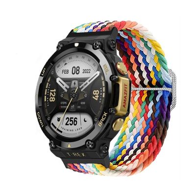 TryBest Watch Band Compatible with Amazfit T-Rex 2,Replacement Soft Sport Stap Breathable Woven Stretch Elastics Wristband Adjustable 5.5-8.0 inch for Women Men