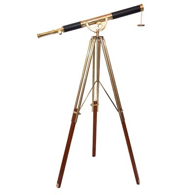 Navirock Brass & Leather Sailor Moon Telescope Shiny Nautical Vintage Wooden Tripod