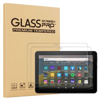 [2 Pack] EpicGadget Glass Screen Protector for All-New Fire HD 8 / Fire HD 8 Plus/Fire HD 8 Kids 14th/12th Generation (2024/2022) - Tempered Glass Film / 9H Hardness/High Definition
