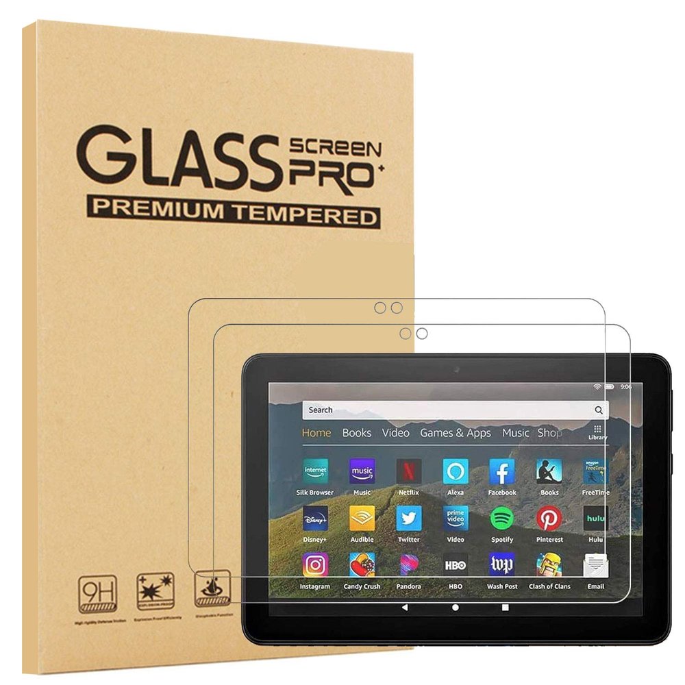 [2 Pack] EpicGadget Glass Screen Protector for All-New Fire HD 8 / Fire HD 8 Plus/Fire HD 8 Kids 14th/12th Generation (2024/2022) - Tempered Glass Film / 9H Hardness/High Definition