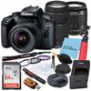 Canon EOS 4000D / Rebel T100 DSLR Camera with 18-55mm + 75-300mm Zoom Lens, SanDisk 64GB Memory Card, Tripod, 3 Pieces Filter (UV, CPL, FLD), ZeeTech Accessory Bundle (Renewed) view 1
