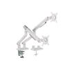 Amer Mounts - Dual Monitor Clamp Grommet Mount with Articulating Arms [Arctic Edition] - Supports 17" - 32" Standard LCD Flat Screen Display - HYDRA2A view 1