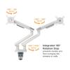 Amer Mounts - Dual Monitor Clamp Grommet Mount with Articulating Arms [Arctic Edition] - Supports 17" - 32" Standard LCD Flat Screen Display - HYDRA2A view 4