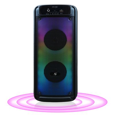 Partyholics 10W Portable Bluetooth Speakers, 85DB Huge Bass Dual Subwoofer Wireless Speaker with LED Lights, Waterproof Outdoor Speaker with 1800MaH Battery, Bluetooth 5.0, AUX, USB Playback, TF Card