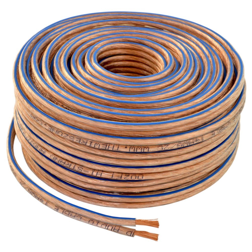 The Wires Zone Car Home Audio Speaker Wire Transparent Clear Cable 14AWG 14/2 Gauge (100 feet)