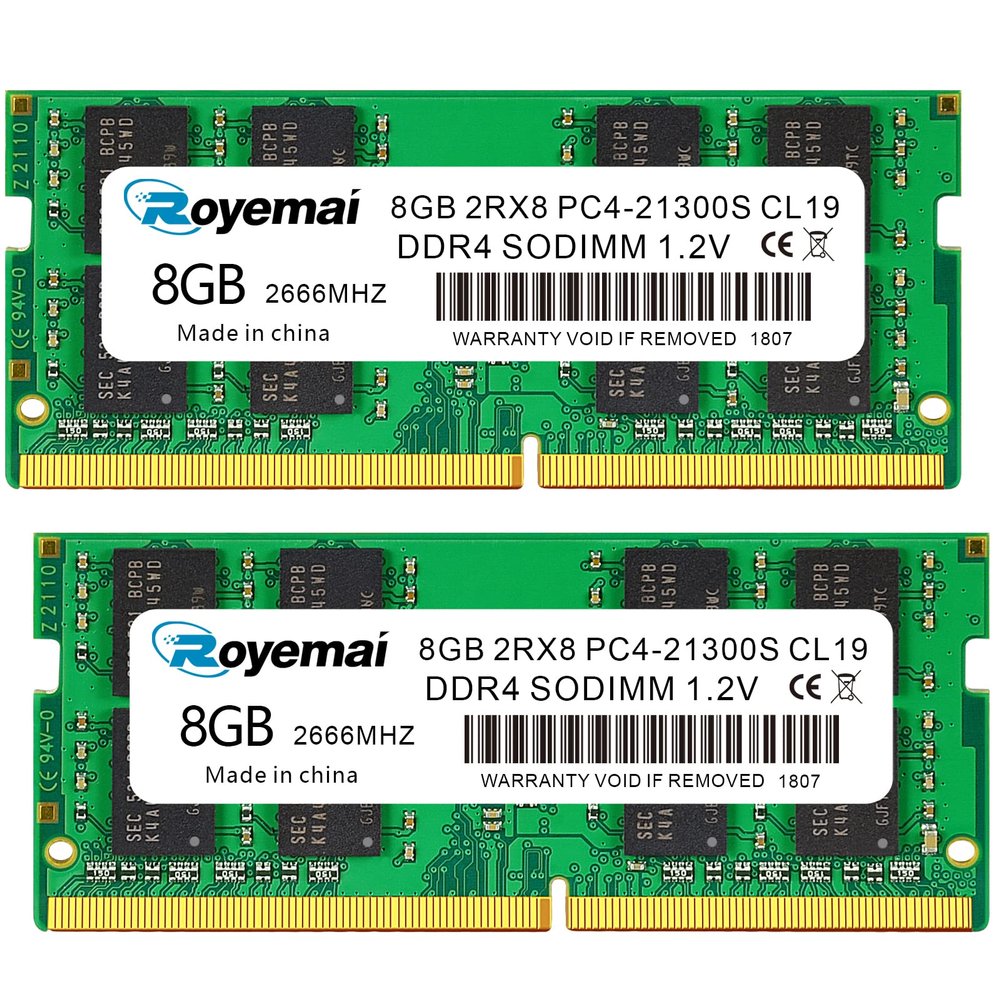 16GB DDR4 21300S PC4 2666 16GB SODIMM, DDR4-2666MHz PC4-21300 CL19 2Rx8 1.2V Non-ECC 260 Pin Laptop Memory Module Ram