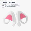 kwmobile Cat Ears for Overear Headphone (Set of 2) - Fits Headbands 1" to 1.5" (2.5cm to 3.8cm) Diameter - White/Dark Pink view 2