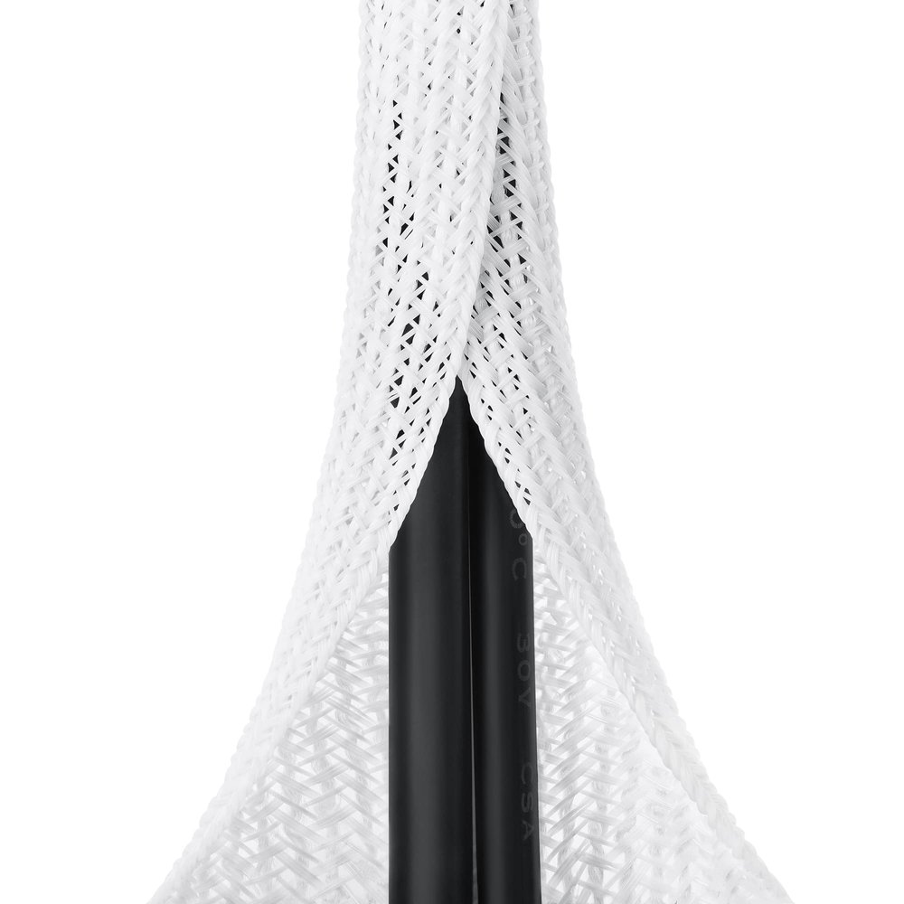20ft - 3/8 inch White Cable Sleeve, Cable Organizer for Desk PC TV Computer, Wire Protector Cable Wrap Cover, Cord Management for Home Office