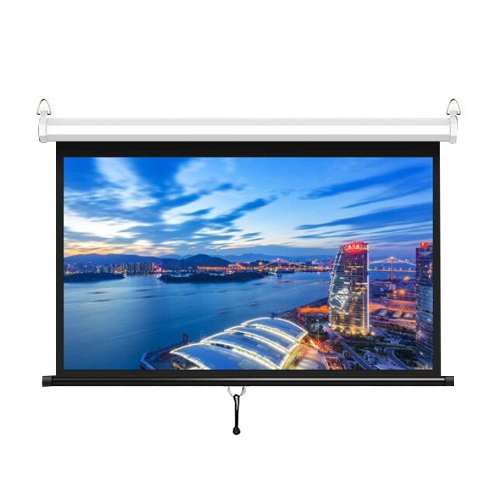 60" 4:3 Projection Screen 2D/3D HD Home Cinema Pull Down Projector Screen for Indoor Outdoor Theater Backyard Cinema (Size : 16:9)