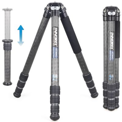 INNOREL KT364C Compact 10-Layer Carbon Fiber Camera Tripod 36mm Big Tube Professional Travel Tripod for Digital DSLR Video Camcorder Heavy Duty Camera Stand Load 66.1lb/30kg with Center Column
