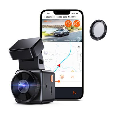 Bundle: Vantrue E1 Lite 1080P WiFi Mini Dash Cam + CPLantrue E1 Lite 1080P WiFi Mini Dash Cam with GPS and Speed, Free App, Voice Control Detachable Dash Camera, 24 Hours Parking Mode, Night Vision