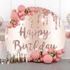 Yeele 6x6ft Rose Gold Happy Birthday Round Backdrop Dripping Glitter Shiny Diamonds Pink Photography Background for Women Sweet Girls Birthday Party Banner Cake Table Supplies Photo Studio Props view 2