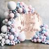 Yeele 6x6ft Rose Gold Happy Birthday Round Backdrop Dripping Glitter Shiny Diamonds Pink Photography Background for Women Sweet Girls Birthday Party Banner Cake Table Supplies Photo Studio Props view 4