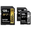 Lexar Professional 2000x 128GB SDXC UHS-II Card, Up to 300MB/s Read, for DSLR, Cinema-Quality Video Cameras & Professional 1667x 128GB (2-Pack) SDXC UHS-II Cards, Up to 250MB/s Read view 1
