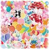 50 Pcs Cute Wedding Balloon Stickers for Water Bottle, Laptop, Scrapbook, Bumper, Skateboard, Cars, Phone, Guitar, Computer - Vinyl, Waterproof, Cartoon Stickers for Teens, Adults, Girls view 2
