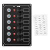 Marine Switch Panel, Haoguo 6 Gang Boat Electrical Panel with Breaker, IP67 Waterproof, Applicable to Boats Yachts Entertainment Boats view 1