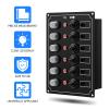 Marine Switch Panel, Haoguo 6 Gang Boat Electrical Panel with Breaker, IP67 Waterproof, Applicable to Boats Yachts Entertainment Boats view 2