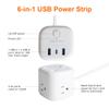 Amazon Basics Power Strip Cube 3 Outlet 3 USB Ports, 1 USB-C(15W) and 2 USB-A(12W), 5 ft Extension Cord, Home, Office, Travel, White view 2