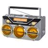 Retro Studebaker Avanti Stereo Boombox with CD, FM Stereo Radio, Bluetooth Receive and Transmit, LED Light Show and 15W Subwoofer for High Power Bass (Silver) view 1