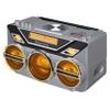 Retro Studebaker Avanti Stereo Boombox with CD, FM Stereo Radio, Bluetooth Receive and Transmit, LED Light Show and 15W Subwoofer for High Power Bass (Silver) view 2
