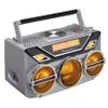 Retro Studebaker Avanti Stereo Boombox with CD, FM Stereo Radio, Bluetooth Receive and Transmit, LED Light Show and 15W Subwoofer for High Power Bass (Silver) view 3