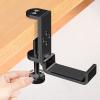 aplslpa Foldable Headphone Stand Hanger Holder Headphone Clamp Hook Under Desk, Save Space Headphone Hanger Holder for Universal Headphones (Licorice Black) view 2