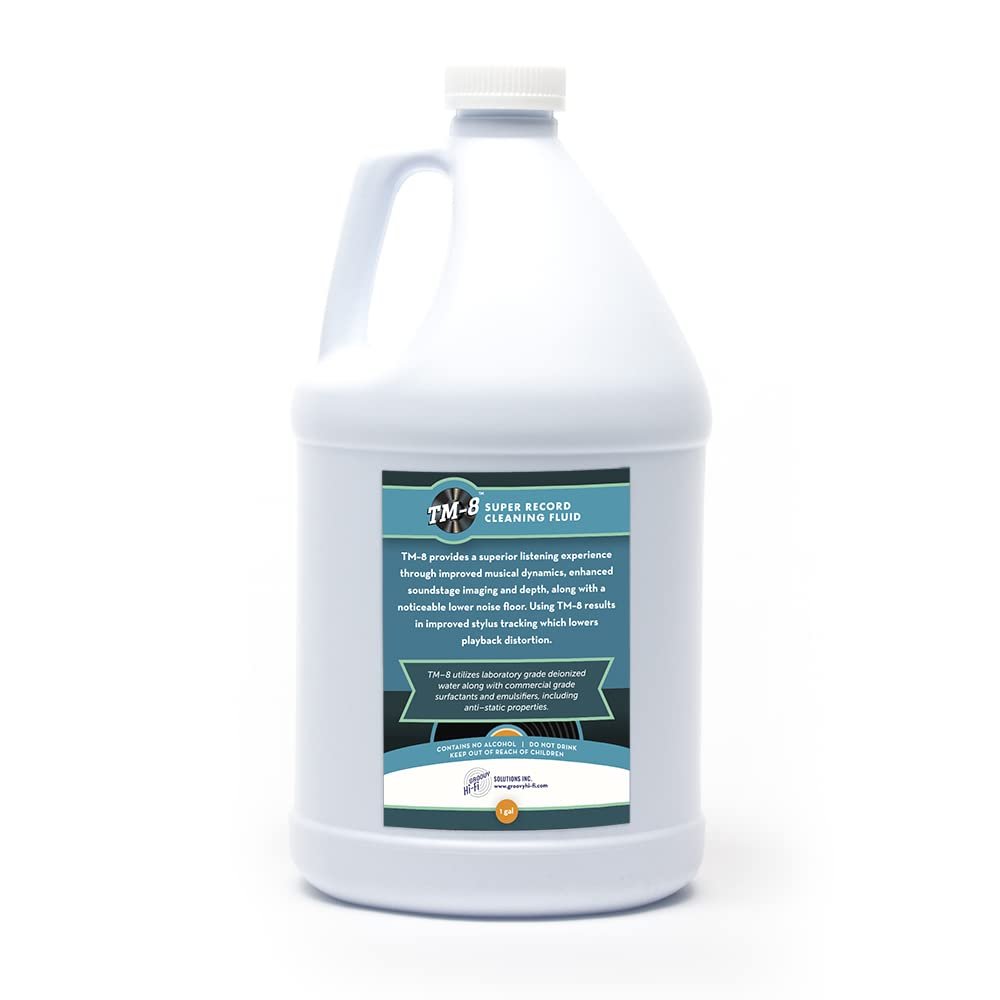 TM-8 Super Record Cleaning Solution - 1 Gallon (3.78 Liter) | One Ounce Will Thoroughly Clean 10 Records, Front and Back | Made in The USA | #1 Choice for Audiophiles