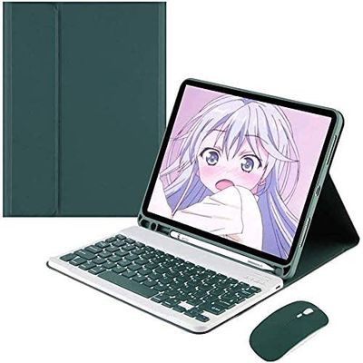AnMengXinLing Keyboard Case for iPad 11th(A16)/iPad 10th Generation 2022 with Mouse Detachable Wireless Bluetooth Keyboard Pencil Holder Slim Leather Cover for iPad11/iPad10, Teal