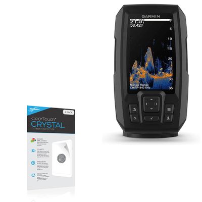 BoxWave Screen Protector Compatible with Garmin Striker Vivid 4cv - ClearTouch Crystal (2-Pack), HD Film Skin - Shields from Scratches