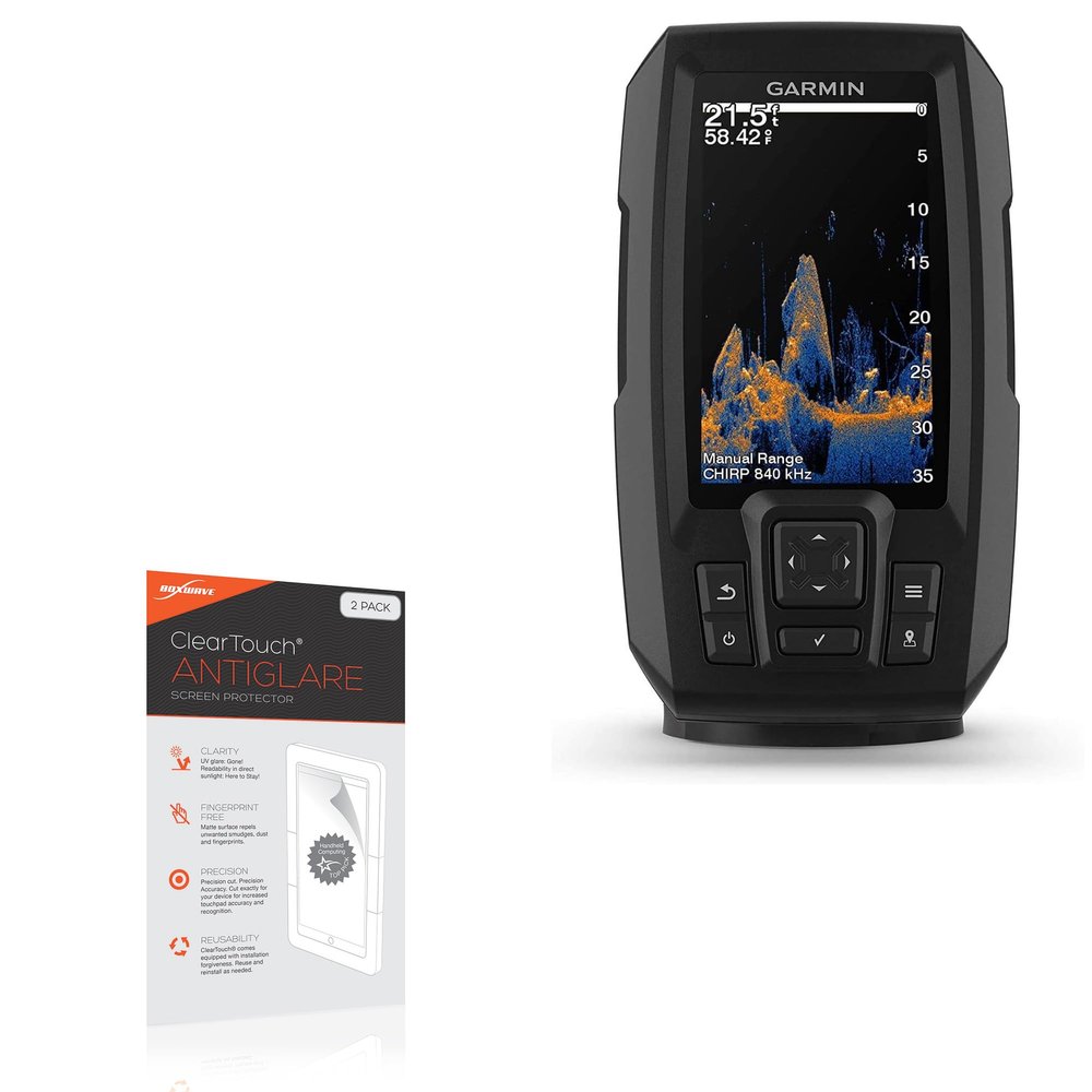 BoxWave Screen Protector Compatible with Garmin Striker Vivid 4cv - ClearTouch Anti-Glare (2-Pack), Anti-Fingerprint Matte Film Skin