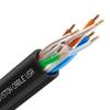 Syston Cable Tech Cat6A+ Bulk Raw Ethernet Cable Black Bulk 750MHz 90 ft 23AWG 4pr Unshielded Twisted Pair UTP Solid Bare Copper Riser CMR Heat UV Resistance Indoor Outdoor Order to Cut view 1