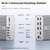 DisplayLink Docking Station Dual Monitor 4K@60HZ for MacBook, Windows, TobenONE Universal Mac mini M4 Dock with 2 HDMI & 2 DP, 65W Power Delivery, 7 USB, USB-C 3.1, Ethernet, SD/TF view 2