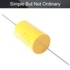Juvielich Axial Lead Type Polypropylene Film Capacitor Cylindrical 100V DC 12.0uF 23 * 35mm Yellow for Audio Divider 1pcs view 3