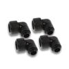 Alphacool Eiszapfen 16mm HardTube Compression Fitting, 90 Degree Rotary, Deep Black, 4-Pack view 1