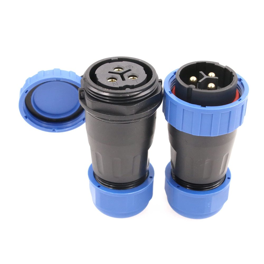 SZRMCC TY28 Aviation Connector Plug 3Pin 45A Waterproof Cable Industrial Connectors Solder-Free in-Line Male Plug and Femae Socket Quick-Connect Connectors (3Pin 45A)