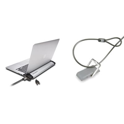 Kensington MacBook and Surface Laptop Locking Station with Keyed Lock Cable (K64453WW) & Desk Mount Anchor Accessory for Cable Locks (K64613WW)