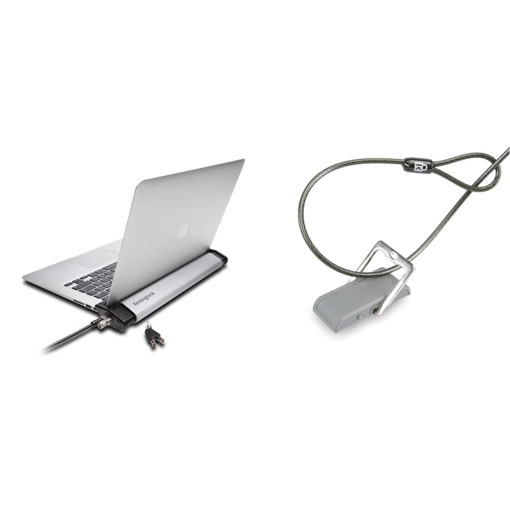 Kensington MacBook and Surface Laptop Locking Station with Keyed Lock Cable (K64453WW) & Desk Mount Anchor Accessory for Cable Locks (K64613WW)