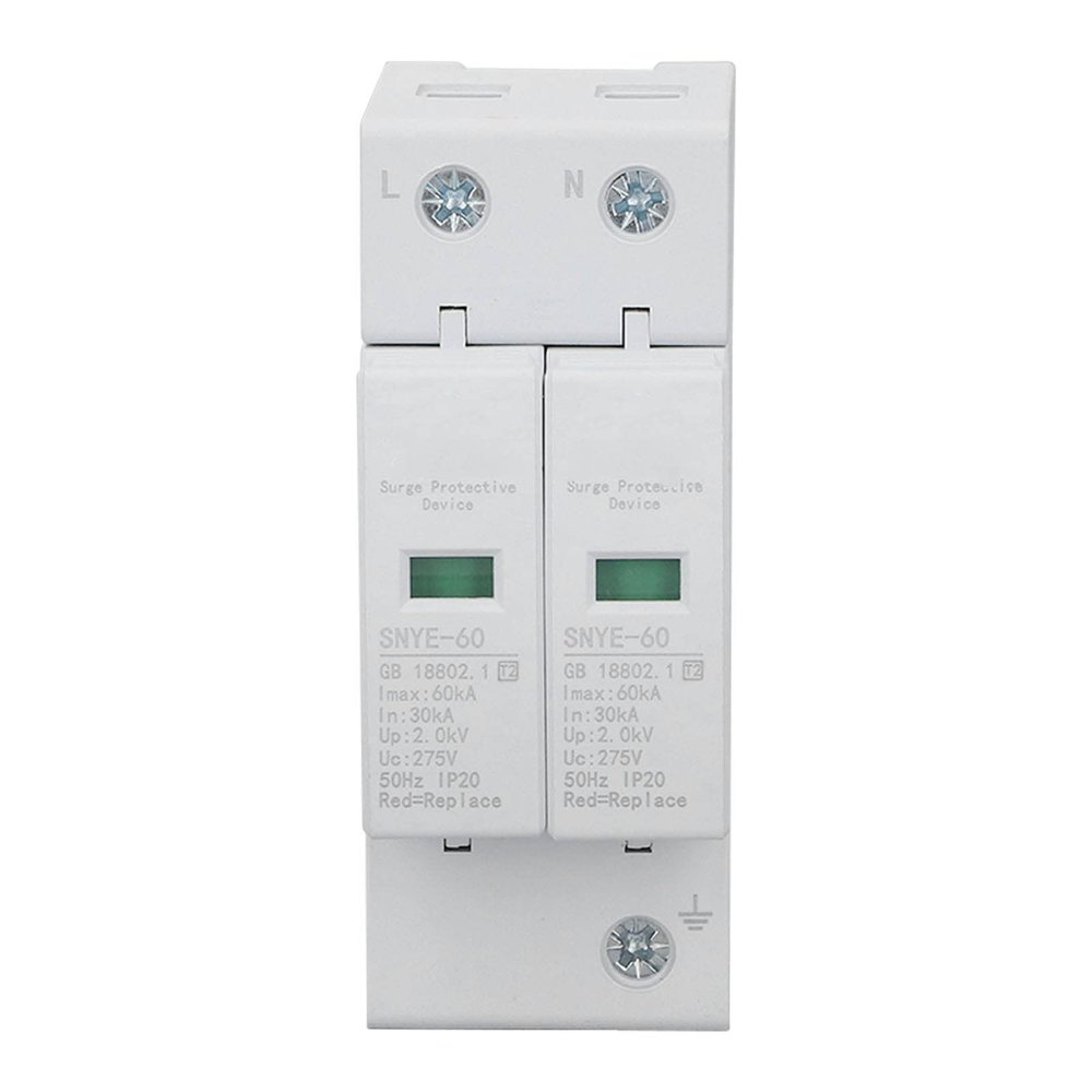 Protector IP20 30 to 60KA House Protective Device White Distribution Box Voltage Arrester (2P 275V)