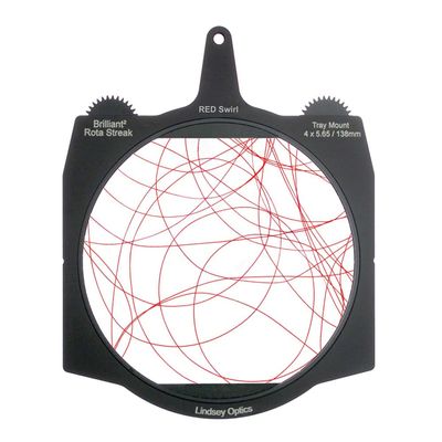 Lindsey Optics Brilliant Rota Streak Filters - Red/Orange Swirl 4.5.65"/ 138mm w/Tray