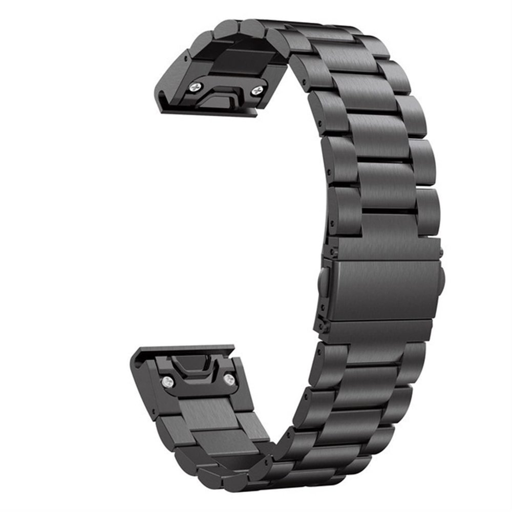 GANYUU 26 22 20mm Watchband for Garmin Fenix 6 6X Pro 5 5X Plus 3HR Stainless Steel Band Fenix6 Fenix5 Watch Quick Release Wrist Strap (Color : Preto, Size : Fenix 7S)