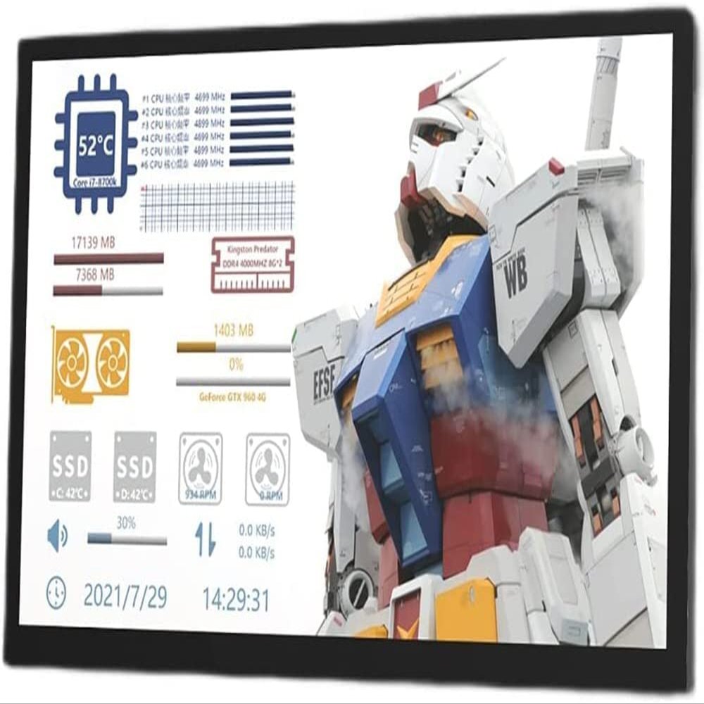 7 inch IPS USB Mini Screen AIDA64 PC CPU RAM HDD Data Monitor Computer Temperature Display Type-C Sub Screen