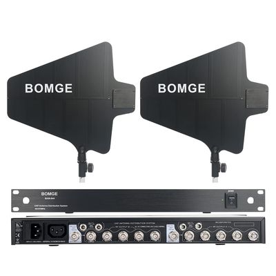 BOMGE UHF Wireless Antenna Distribution System,Active Directional Antennas, 8 Outputs + 2 Cascade Ports,Long Range 988ft,for Stage Performance,Wedding, Outdoor Broadcasting