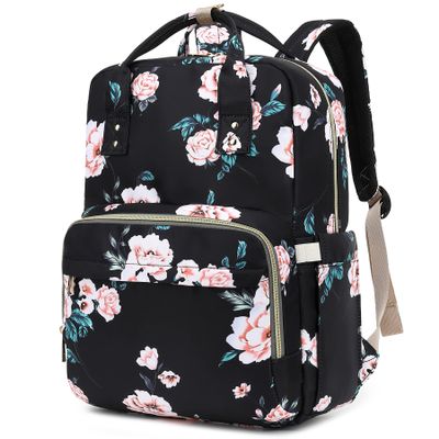 Floral Laptop Backpack 15.6 Inch College Bookbag School Casual Computer Backpacks for Women Girls