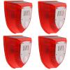 4Pack Solar Security Light Alarm,WONFAST Waterproof PIR 6LED Motion Sensor Flashing Light,129dB Gunshot Sounds & Dog Barking Sound Warning Strobe Night Lamp for Outdoor Farm Barn Villa Yard view 1