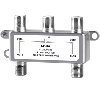NEWCARE Digital 4-Way Coaxial Cable Splitter 5-2400MHz, RG6 and RG59 Compatible4 Port Coax Splitter for Satellite, Cable TV, Antenna System, High Speed Internet and MoCA Network